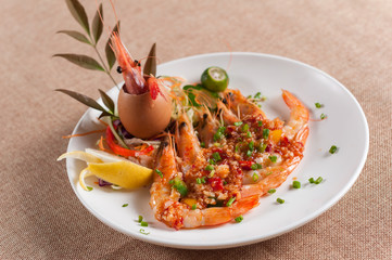 Garlic spicy prawns