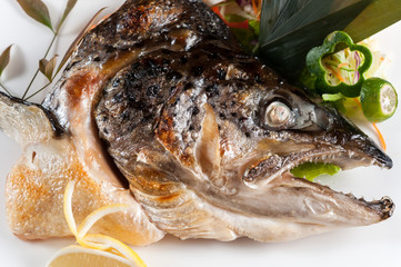 Japanese BBQ salmon head