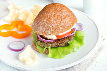 Vegetarian lentil burger