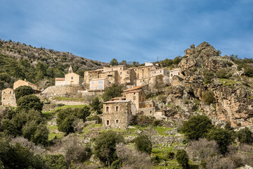 Fototapeta na wymiar Village of Mausoleo in Balagne region of Corsica