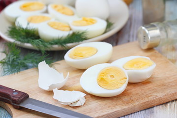 Boiled eggs for salad