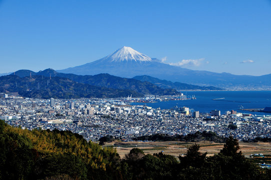 Fototapeta 静岡県静岡市　日本平からの富士山