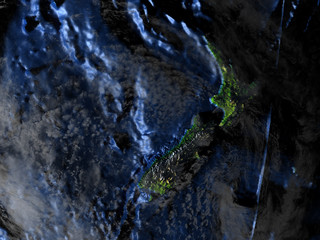 New Zealand on Earth - visible ocean floor