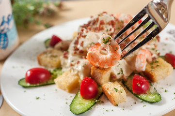 Shrimp and potato salad