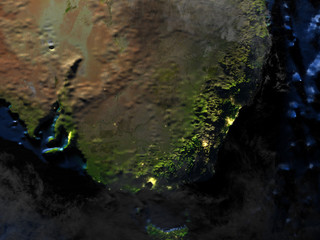 Southeast coast of Australia on Earth - visible ocean floor