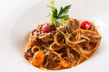 Spaghetti with beef sauce