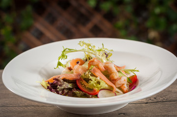 Salmon and shrimp salad