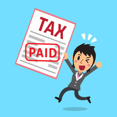 Cartoon businessman paid tax