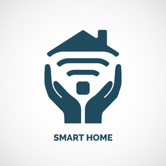 Vector icon of smart home.