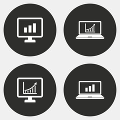 Diagram screen icon set.