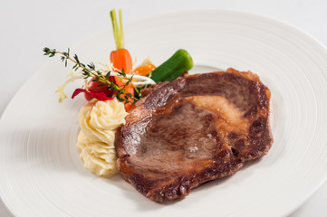 steak with vegetable