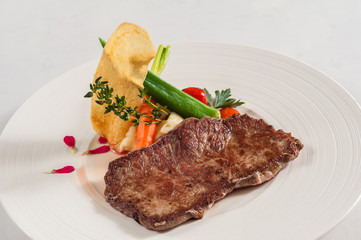 steak with vegetable