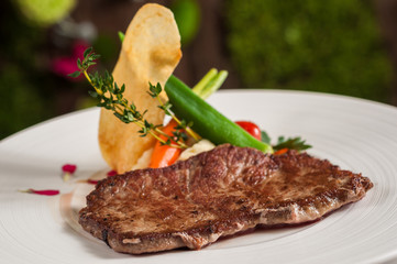 steak with vegetable
