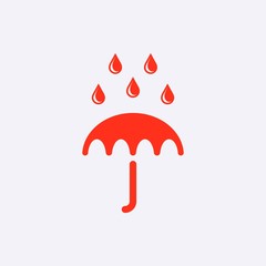Umbrella vector icon. Rain protection symbol. Flat design style
