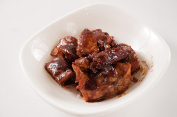 Braised duck leg in brown sauce
