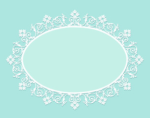 White oval frame