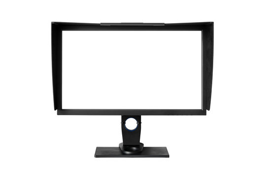Black monitor on white background