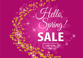 Hello spring sale banner