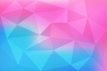 Blue and pink gradient abstract mosaic, geometric low poly style, vector illustration design