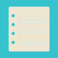 Small note paper sheet, vector illustration