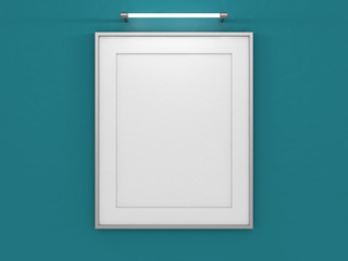 Blank poster in room with wall. Mock up, 3D Rendering