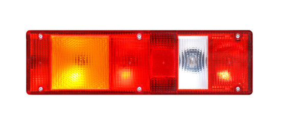 Rear light of a truck isolated on white background
