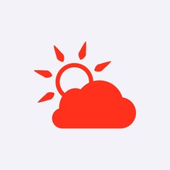 cloud covers the sun icon stock vector illustration flat design