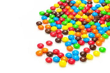 Fototapeta na wymiar Pile of colorful chocolate candy