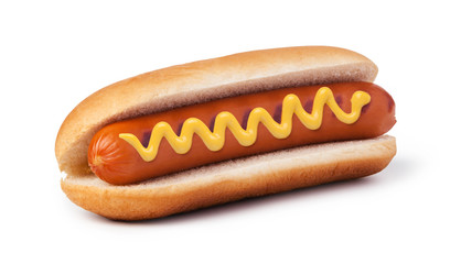 Hot dog with mustard
