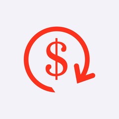 dollar money icon stock vector illustration flat design