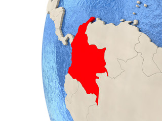 Colombia on 3D globe
