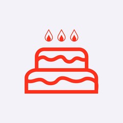 cake with candles icon stock vector illustration flat design