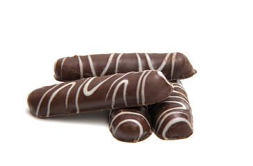 Cookies in chocolate isolated