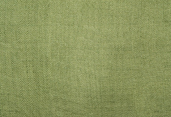 Texture of rough cotton fabric green color