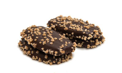 Cookies in chocolate isolated