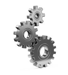 Gears on a white background. 3d render illustration.