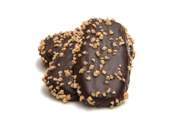Cookies in chocolate isolated