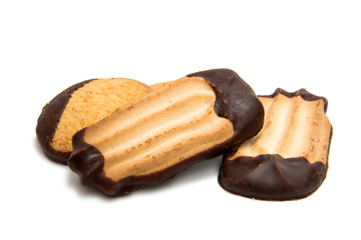 Cookies in chocolate isolated