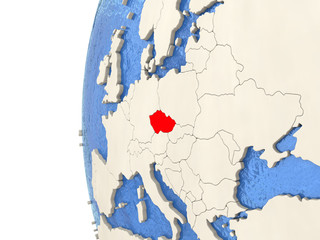 Czech republic on 3D globe