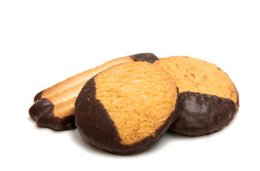 Cookies in chocolate isolated