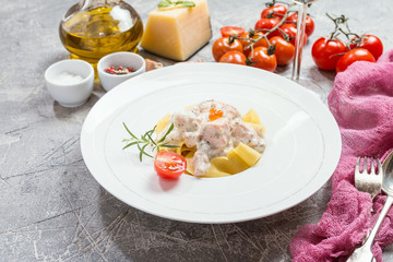 Tagliatelle pasta with Salmon
