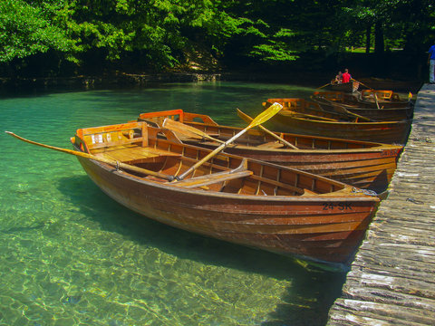 Wood Boat Dock At The Shore 