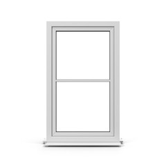 One door plastic window isolated on white. 3D illustration