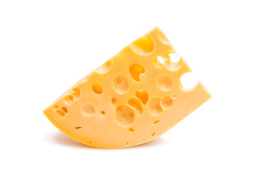 A piece of cheese isolated
