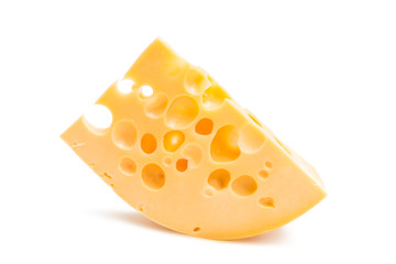 A piece of cheese isolated