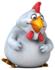 Fun chicken - 3D Illustration