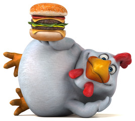 Fun chicken - 3D Illustration