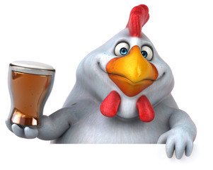 Fun chicken - 3D Illustration © Julien Tromeur