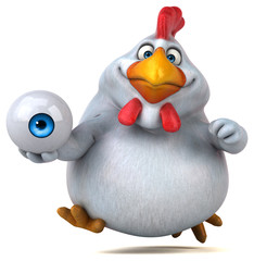 Fun chicken - 3D Illustration