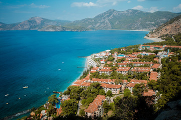 Amazing beach, top view, Turkey, Oludeniz.